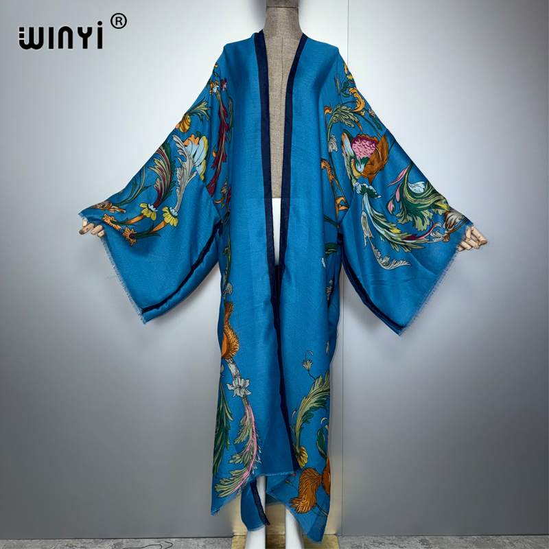 Cover Up Kaftan - WINYI Gaun Maxi Kimono Boho Afrika,