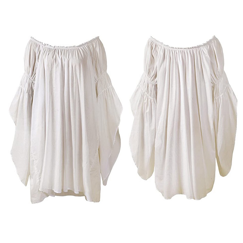 Blouse Off Shoulder - Blus Vintage Abad Pertengahan Renaisans Lengan