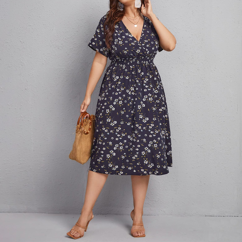 Gaun Wanita Ukuran Besar, Gaun - Romper Floral Print ulasan dan harga