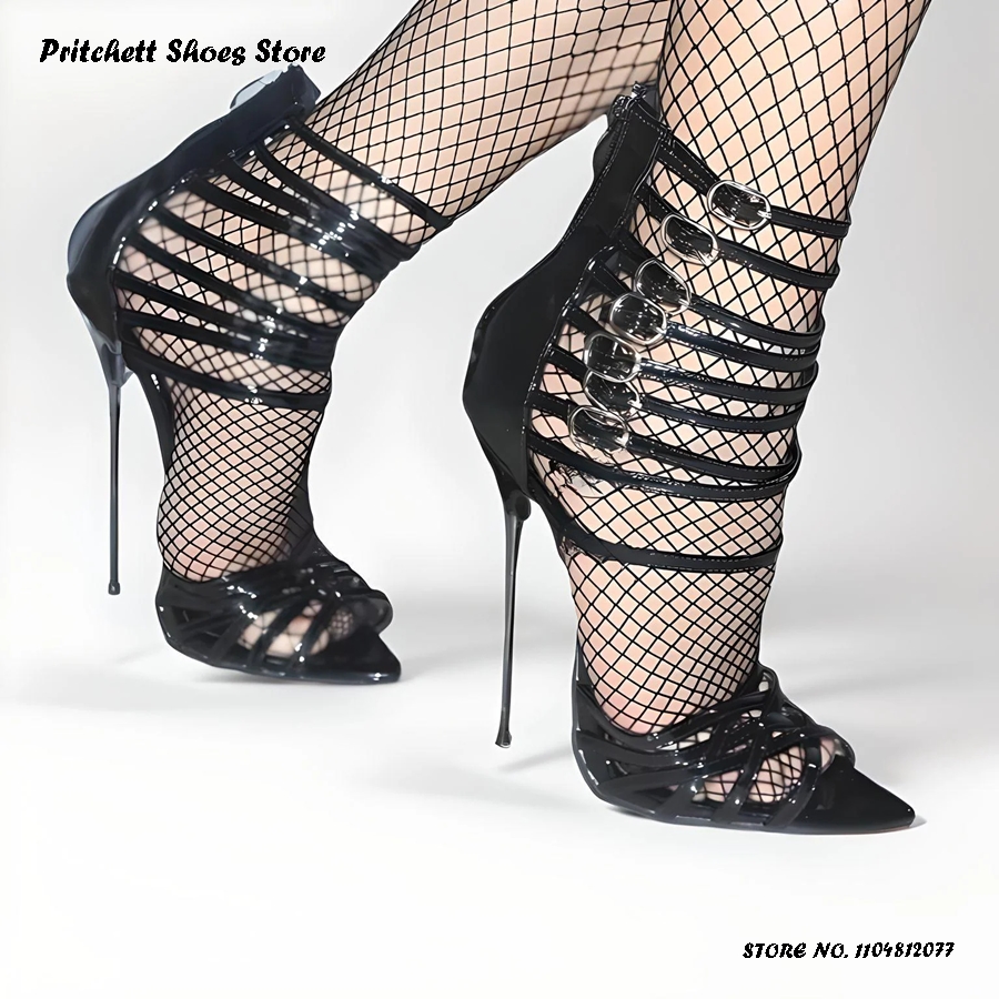 Sandal Wanita Kulit Paten Bert - Sandal Strappy Heeled ulasan dan harga