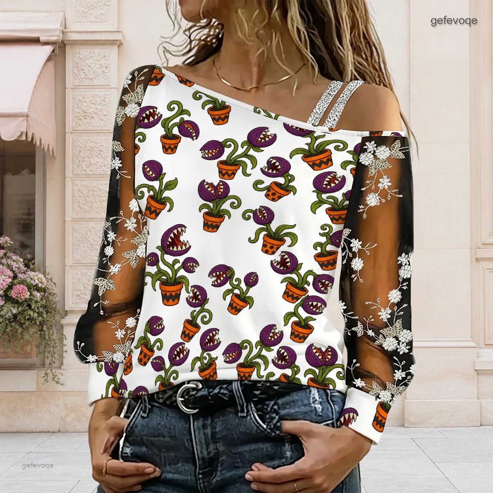 Atasan wanita model asimetris  - Blouse Off Shoulder ulasan dan harga