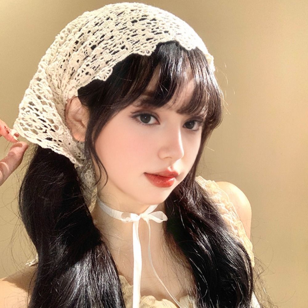 Syal renda bunga berbahan jari - Headband Summer Knit ulasan dan harga